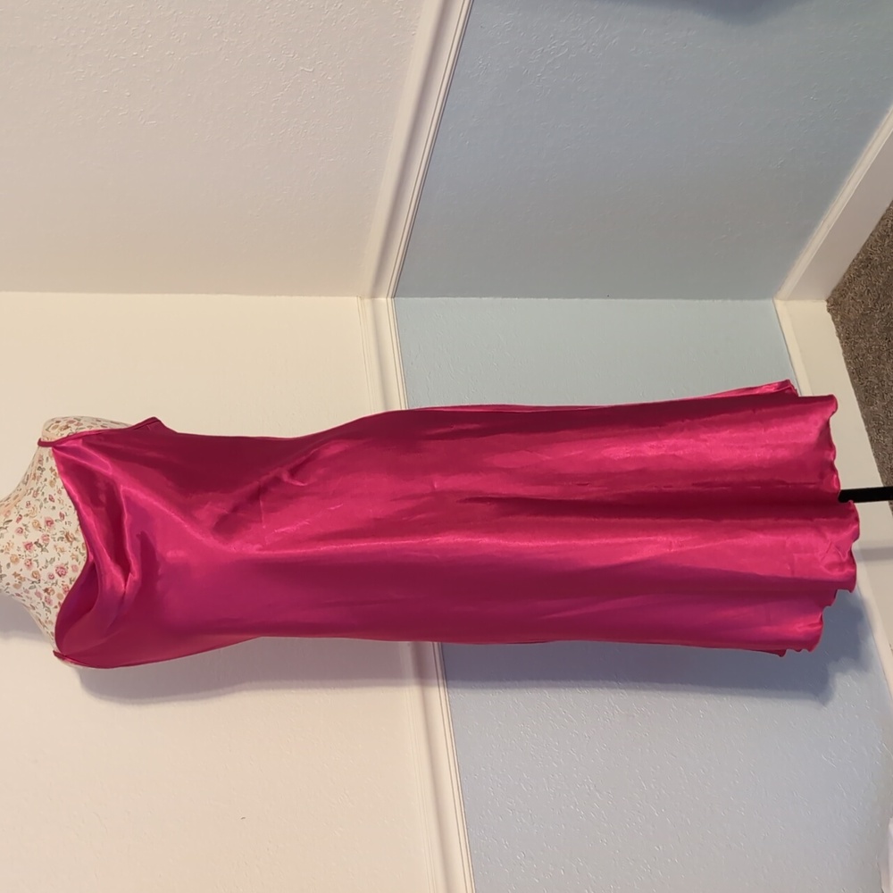 Hot pink satin style slip dress - beautiful! Perfect for VALENTINES!